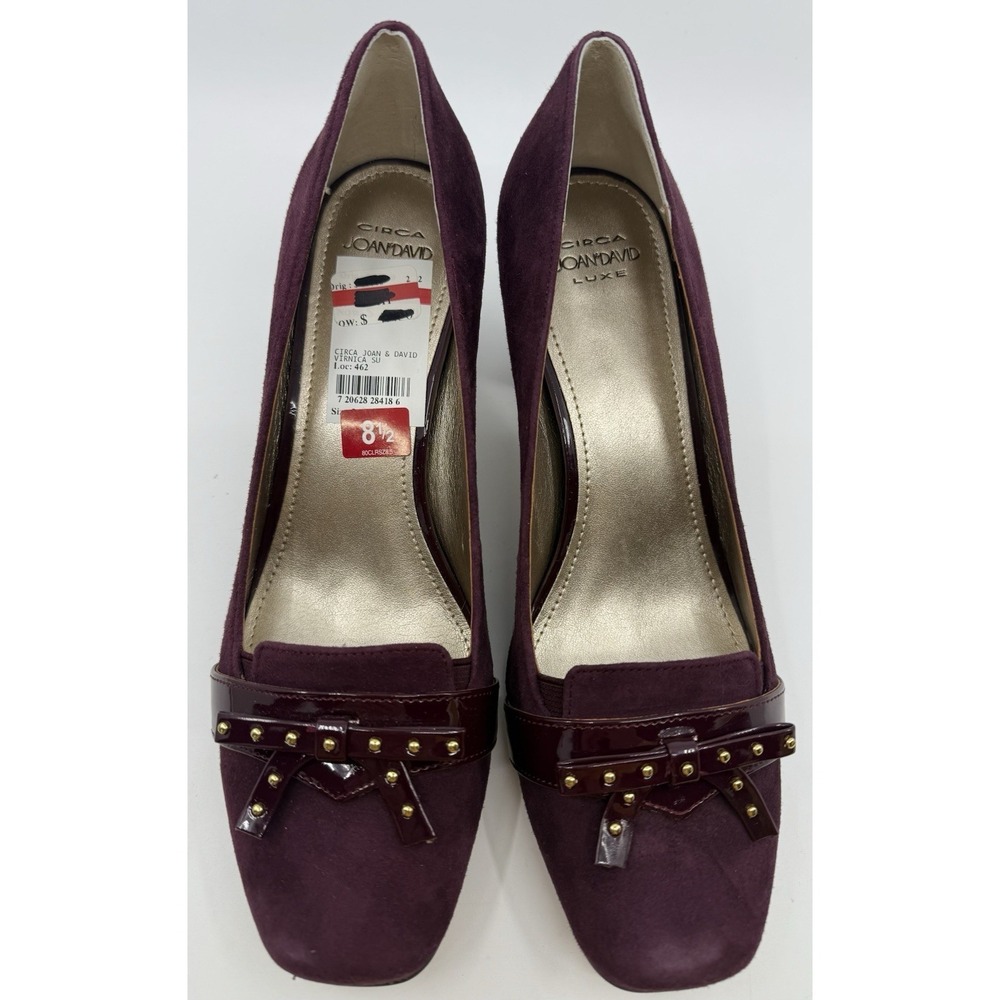 Circa Joan & David Velvet Bow Heel Closed Toe Shoe Women's Sz‎ 8.5 NIB Holiday